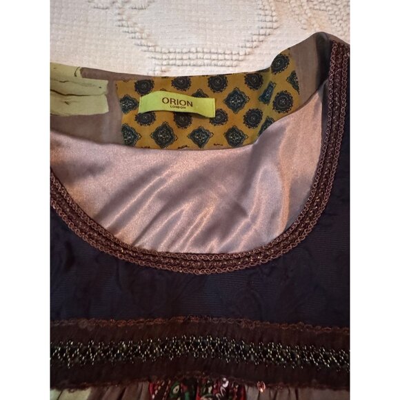 Orion London Boho Patchwork Print Dress With Puff Sleeves & Elephant Zebra Print - Picture 4 of 7